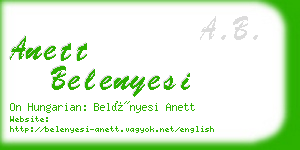 anett belenyesi business card